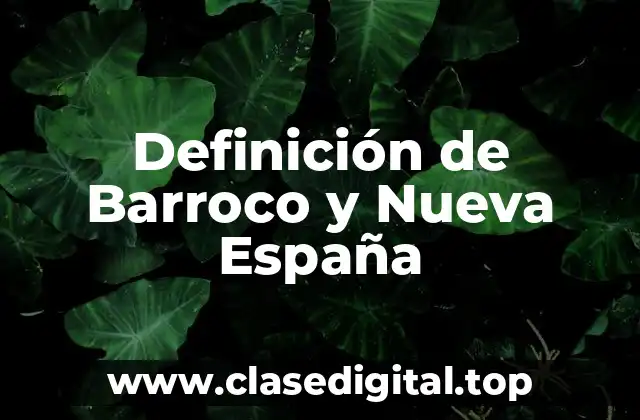 Definición de Barroco y Nueva España
