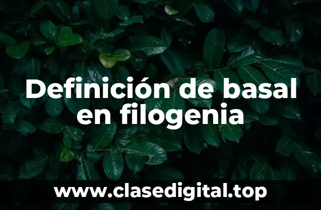 Definición técnica de basal en filogenia