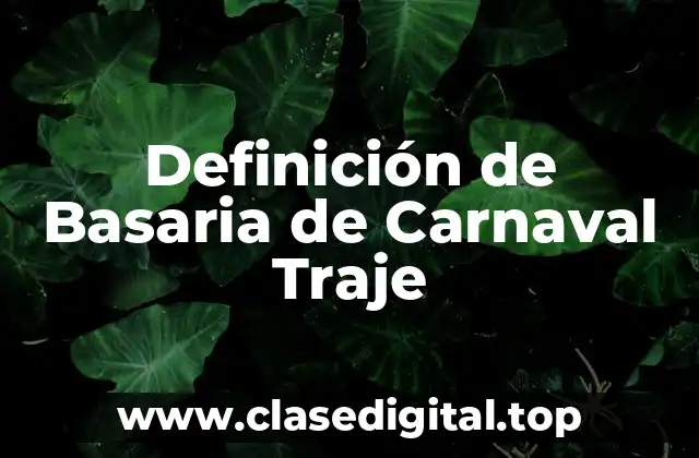 Definición de Basaria de Carnaval Traje