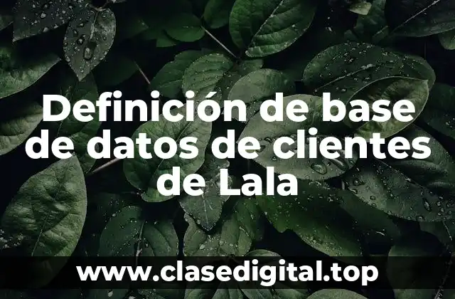 Ejemplos de base de datos de clientes de Lala