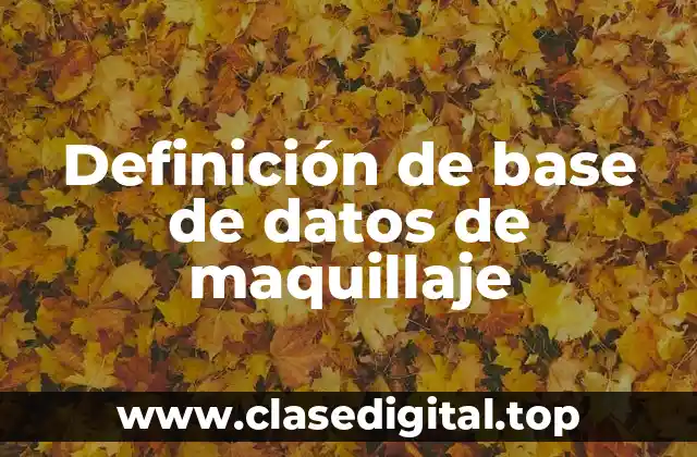 Definición de base de datos de maquillaje