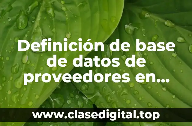 Ejemplos de base de datos de proveedores en Excel