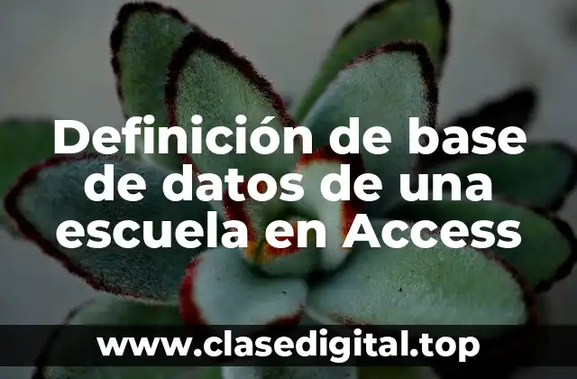 Ejemplos de base de datos de una escuela en Access