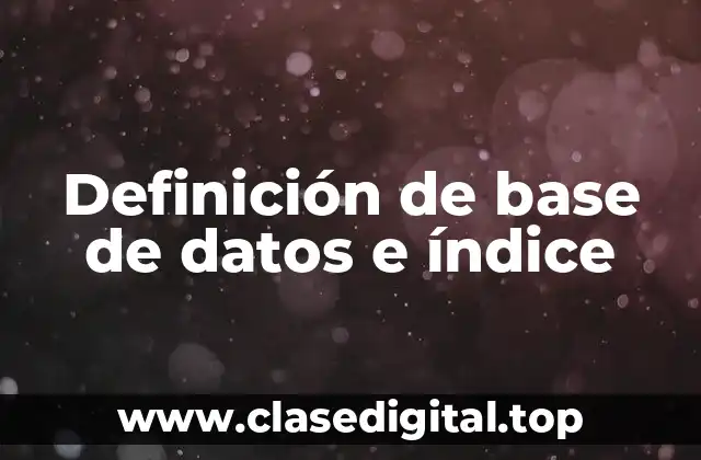 Definición de base de datos e índice
