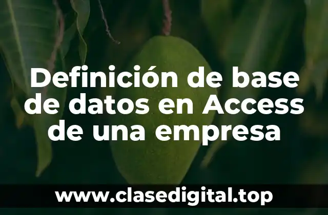 Ejemplos de base de datos en Access de una empresa