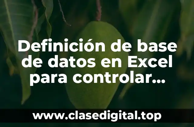 Ejemplos de base de datos en Excel para controlar comisiones
