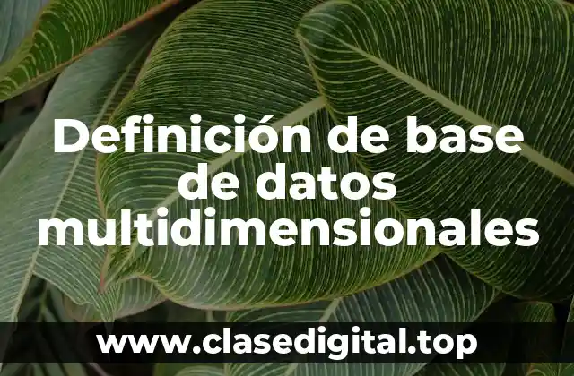 Definición de base de datos multidimensionales