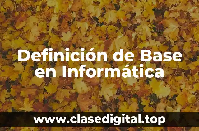 Definición de Base en Informática