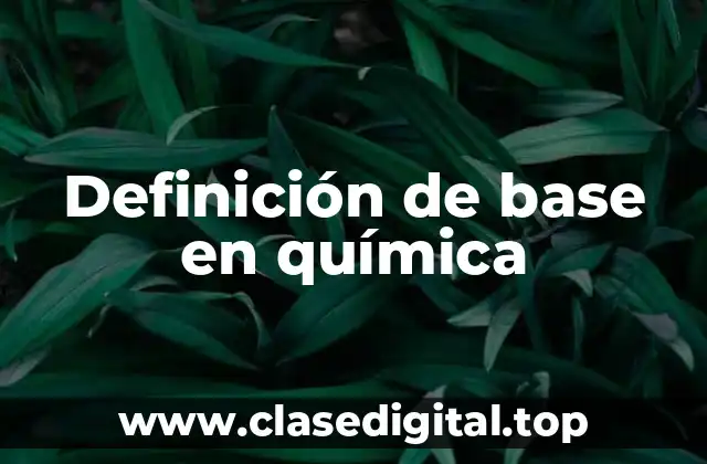 Definición técnica de base en química