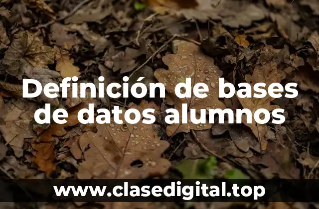 Definición de bases de datos alumnos