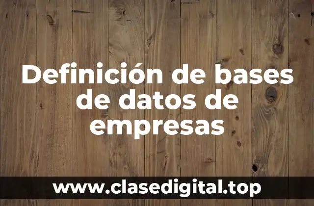 Definición de bases de datos de empresas