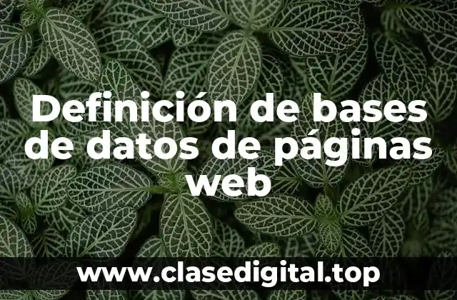 Definición de bases de datos de páginas web