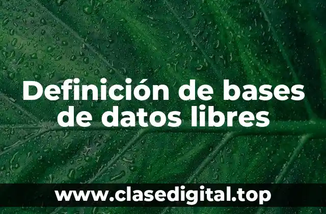 Definición de bases de datos libres