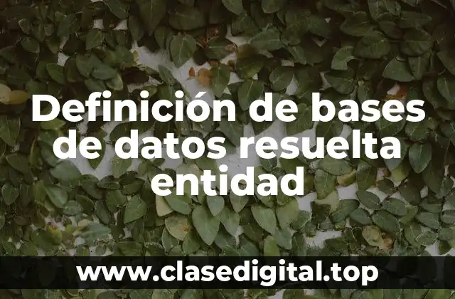 Definición de bases de datos resuelta entidad