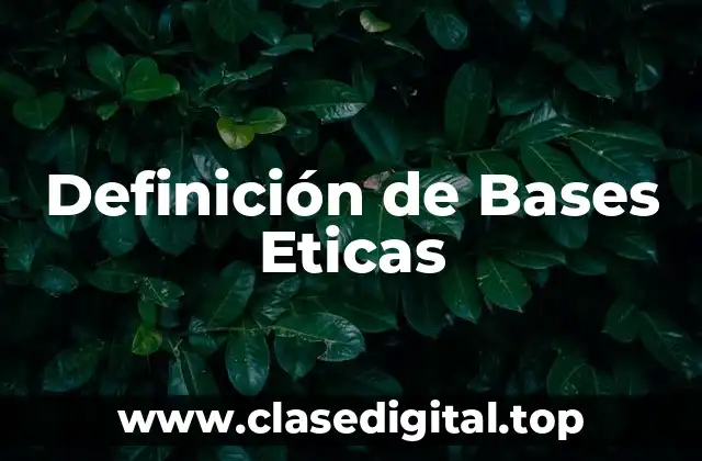 Definición de Bases Eticas