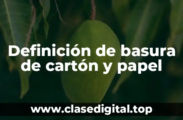 Definición de basura de cartón y papel