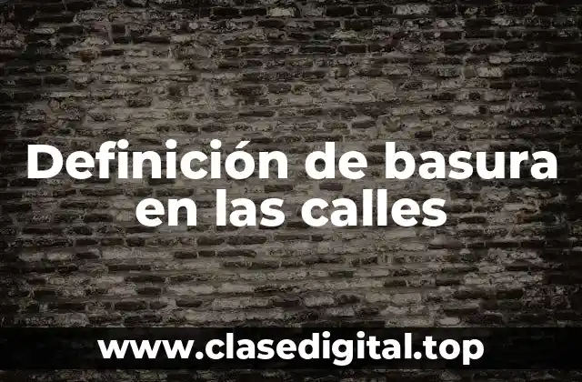 Definición de basura en las calles