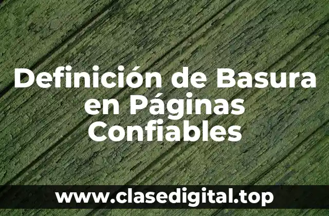 Definición de Basura en Páginas Confiables