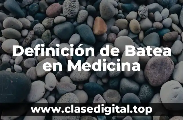 Definición de Batea en Medicina