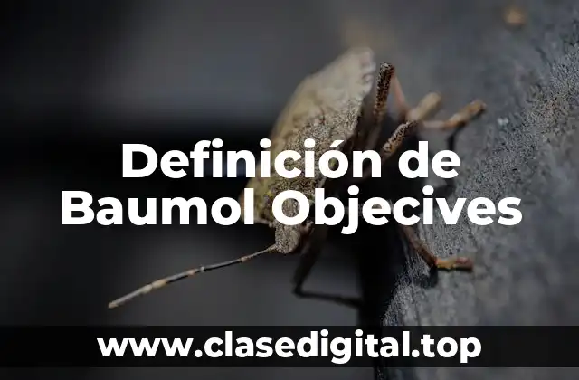 Definición de Baumol Objecives