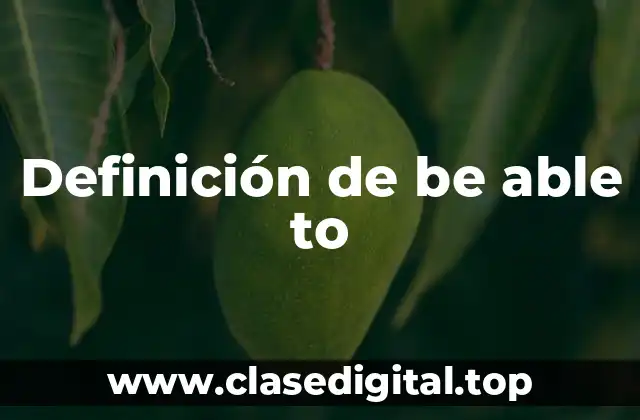 Definición técnica de be able to