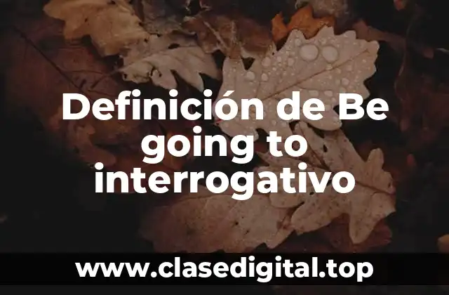 Ejemplos de Be Going To interrogativo