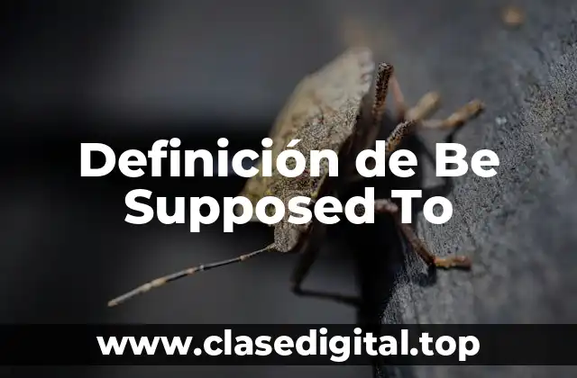 Definición de Be Supposed To