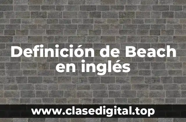 Definición de Beach en inglés