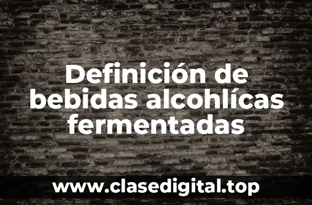 Definición de bebidas alcohlícas fermentadas