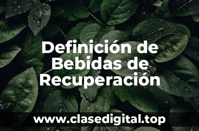 Definición Técnica de Bebida de Recuperación