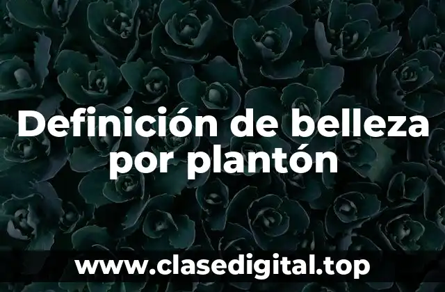 Definición técnica de belleza por plantón