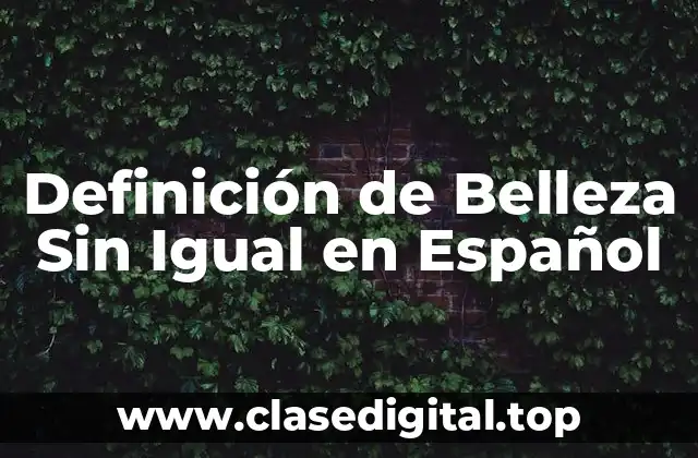 Definición de Belleza Sin Igual en Español