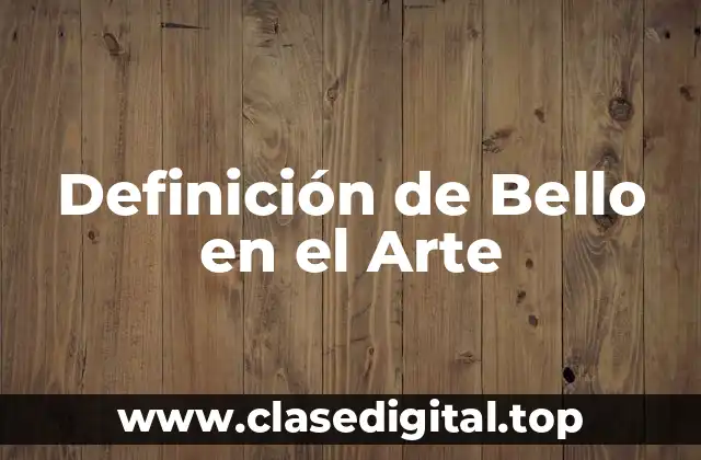 Definición de Bello en el Arte