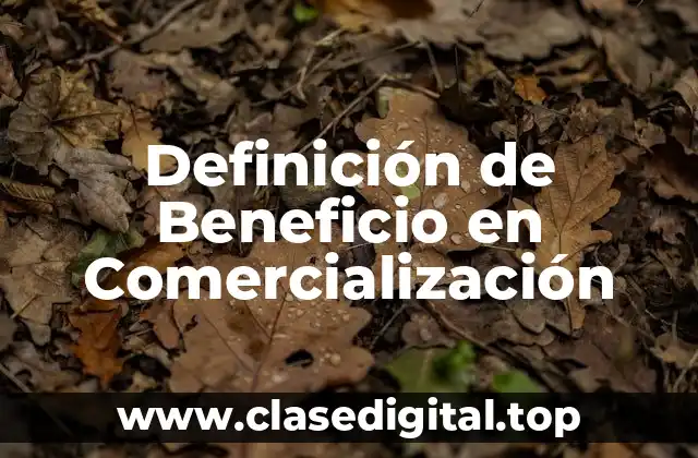 Definición de Beneficio en Comercialización