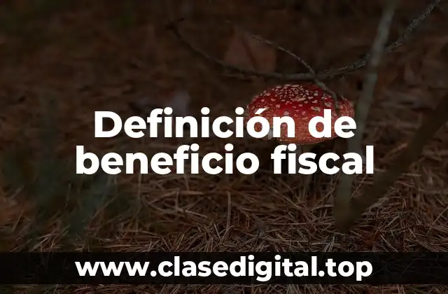 Definición de beneficio fiscal