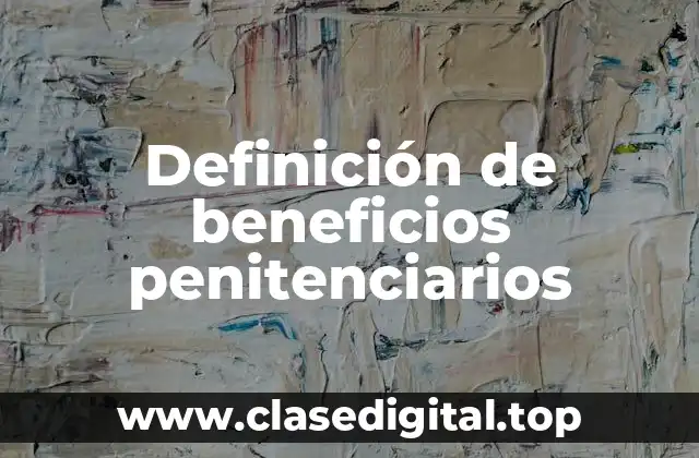 Definición técnica de beneficios penitenciarios