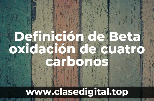 Definición de Beta oxidación de cuatro carbonos