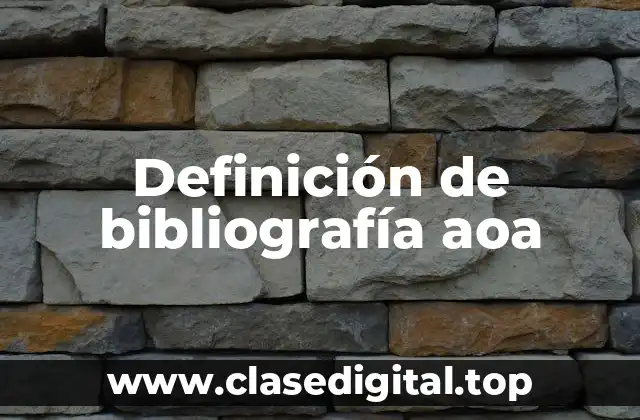 Ejemplos de bibliografía aoa