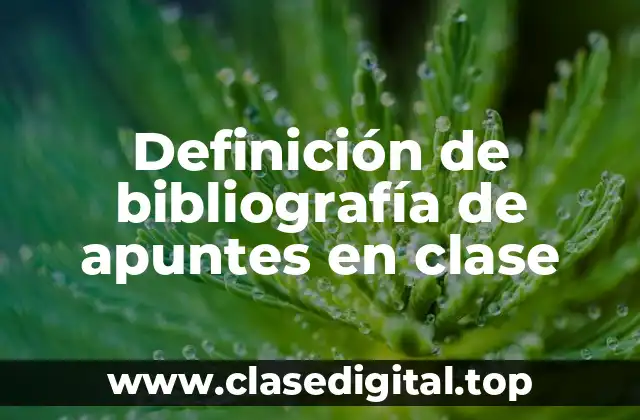 Definición de bibliografía de apuntes en clase
