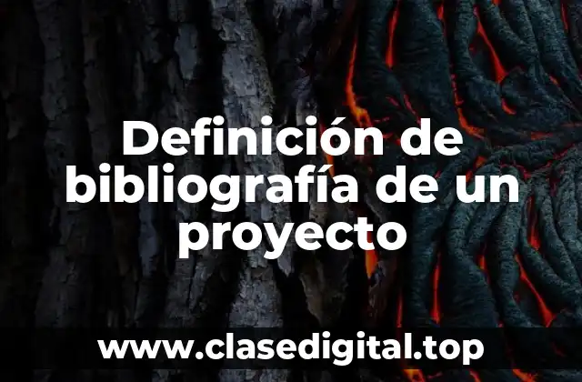 Definición de bibliografía de un proyecto