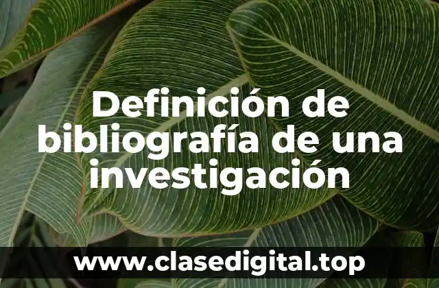 Definición de bibliografía de una investigación