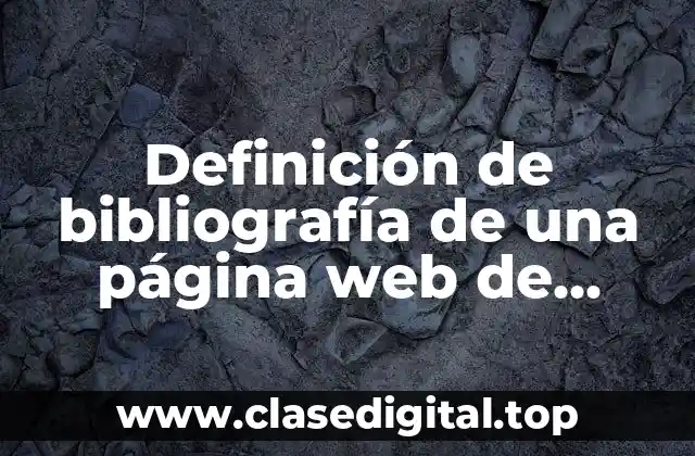 Ejemplos de bibliografía de una página web de recetas