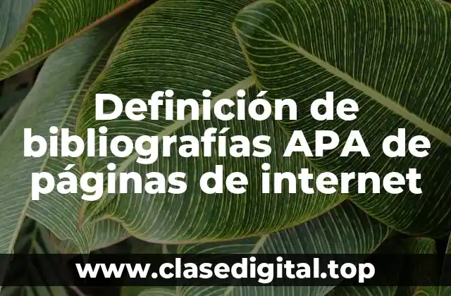 Definición de bibliografías APA de páginas de internet
