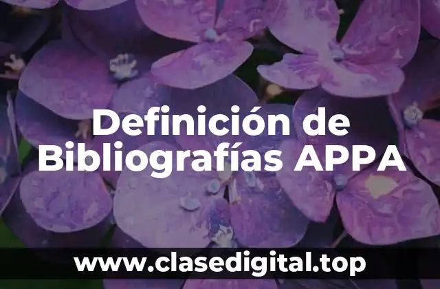 Definición de Bibliografías APPA