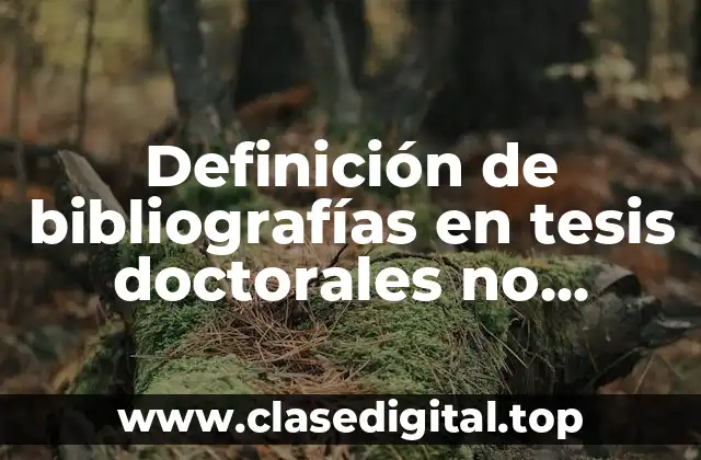 Definición de bibliografías en tesis doctorales no publicados