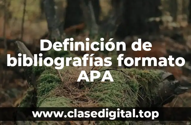 Ejemplos de bibliografías formato APA