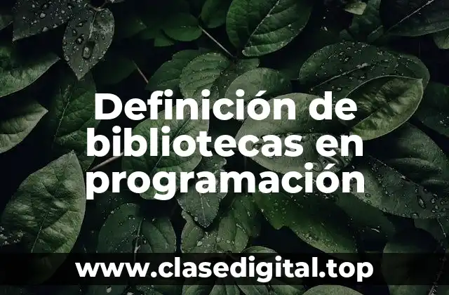 Definición de bibliotecas en programación