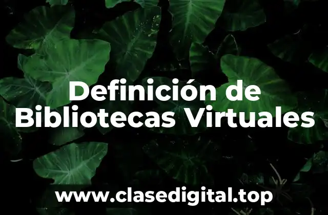 Definición de Bibliotecas Virtuales