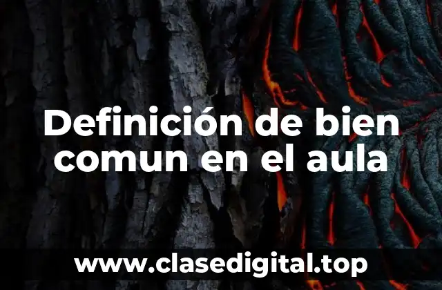 Definición de bien comun en el aula