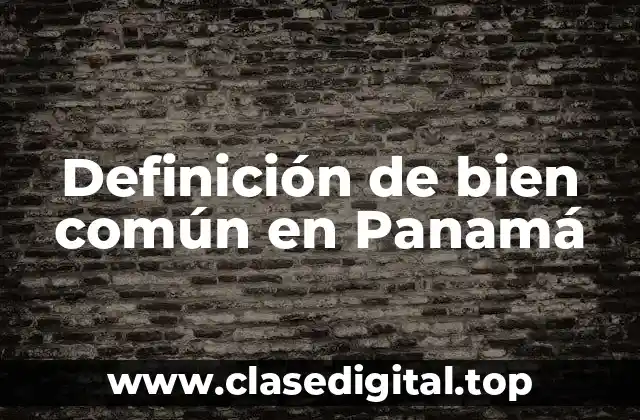 Definición de bien común en Panamá